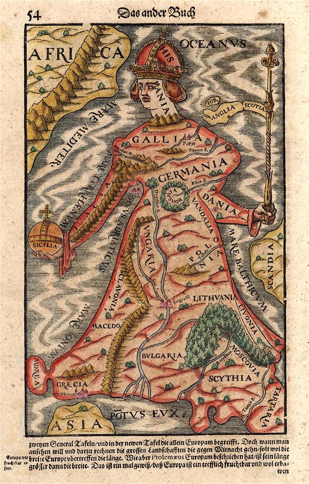 Europe As A Queen Sebastian Munster 1570
