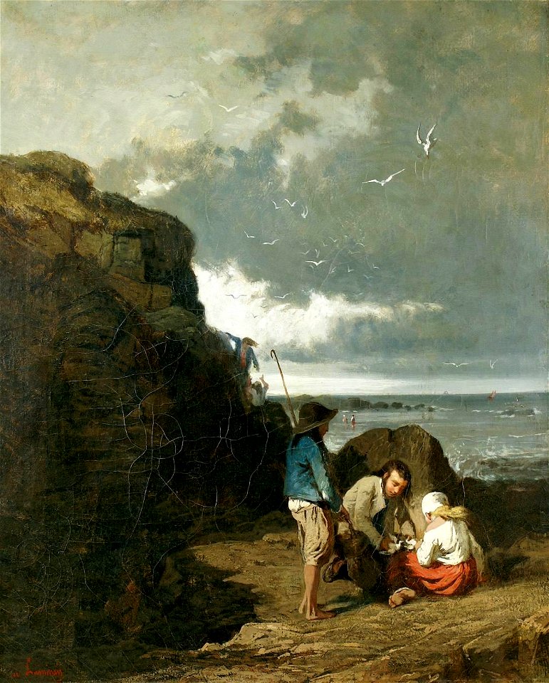 Evariste-Vital Luminais - Enfants Dans Les Rochers Près Du Rivage