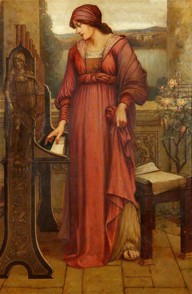 Evelyn De Morgan (1855-1919) - 'Music Sweet Music' (Saint Cecilia) - 1288983 - National Trust