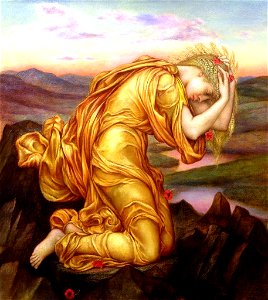 Evelyn de Morgan - Demeter Mourning for Persephone, 1906. Free illustration for personal and commercial use.