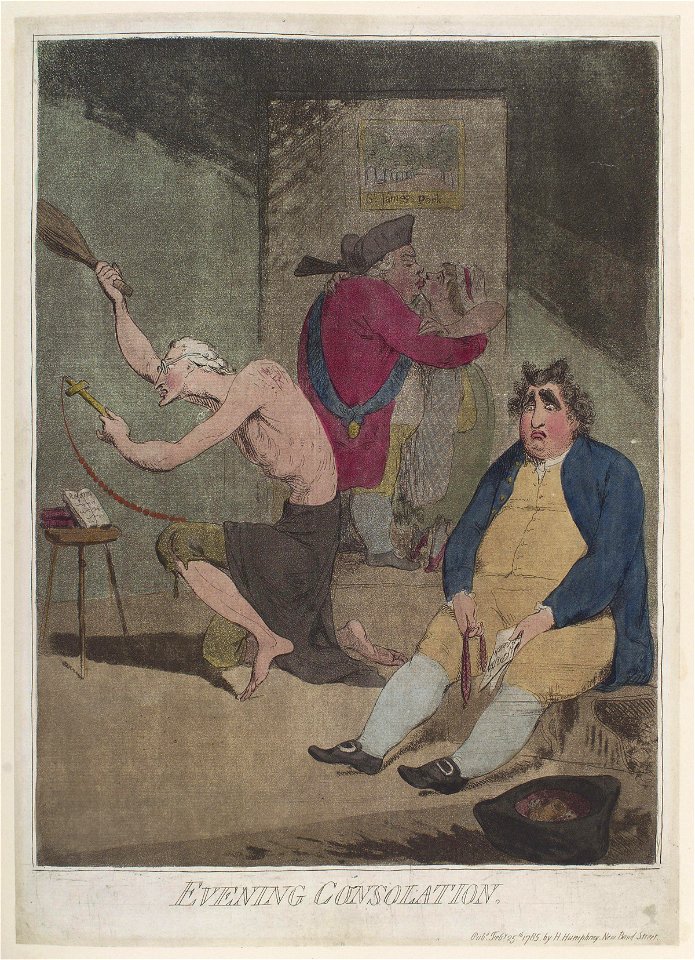 Evening consolation' (Edmund Burke; Frederick North, 2nd Earl of Guilford; Charles James Fox) by James Gillray