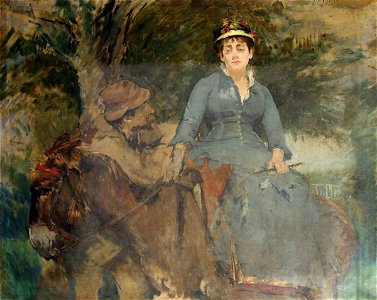 Eva Gonzalès (1849-1883) - The Donkey Ride - K2988 - Bristol City Museum and Art Gallery. Free illustration for personal and commercial use.