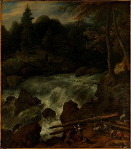 Allaert van Everdingen, Johannes Lingelbach - Waterfall - NG.M.01378 - National Museum of Art, Architecture and Design
