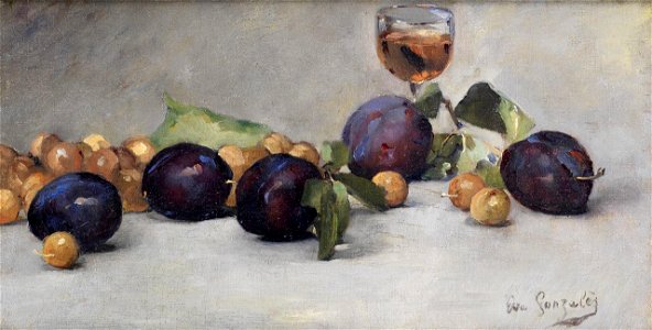 Eva Gonzalès - Prunes, raisins et verre d'eau