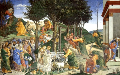 Eventos de la vida de Moisés (Sandro Botticelli). Free illustration for personal and commercial use.