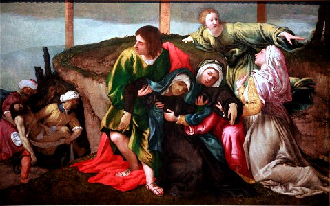Evanouissement de la Vierge pendant le transport du Christ au tombeau-Lorenzo Lotto mg 9997