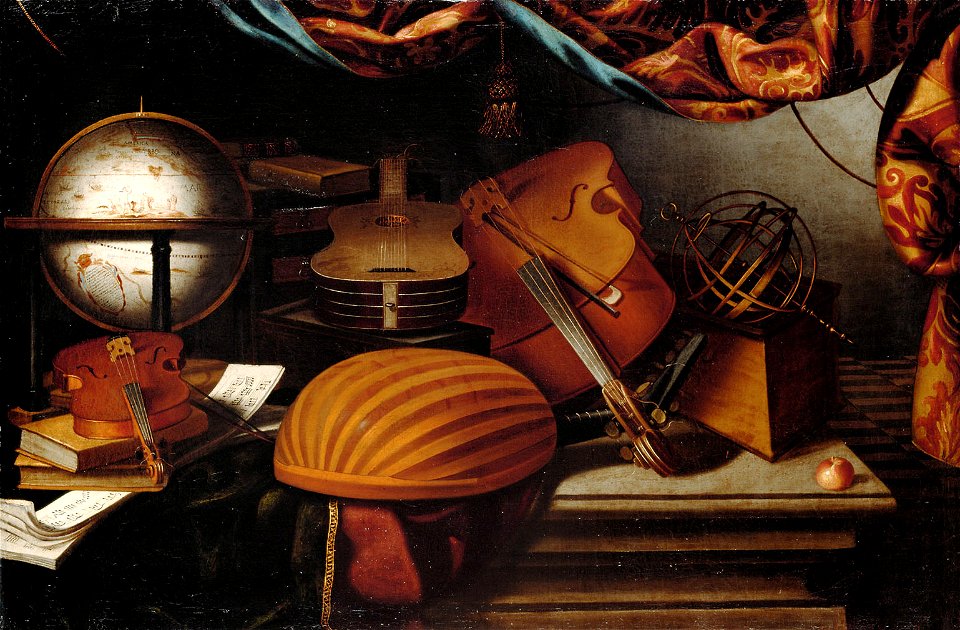 Evaristo Baschenis - Stilleben mit Musikinstrumenten, Globus und Armillarsphäre - GG 9148 - Kunsthistorisches Museum