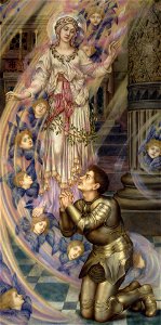 Evelyn de Morgan - Our Lady of Peace, 1907. Free illustration for personal and commercial use.