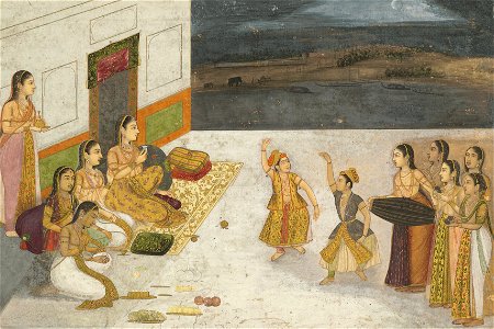 Evening concert Mughal period. Free illustration for personal and commercial use.