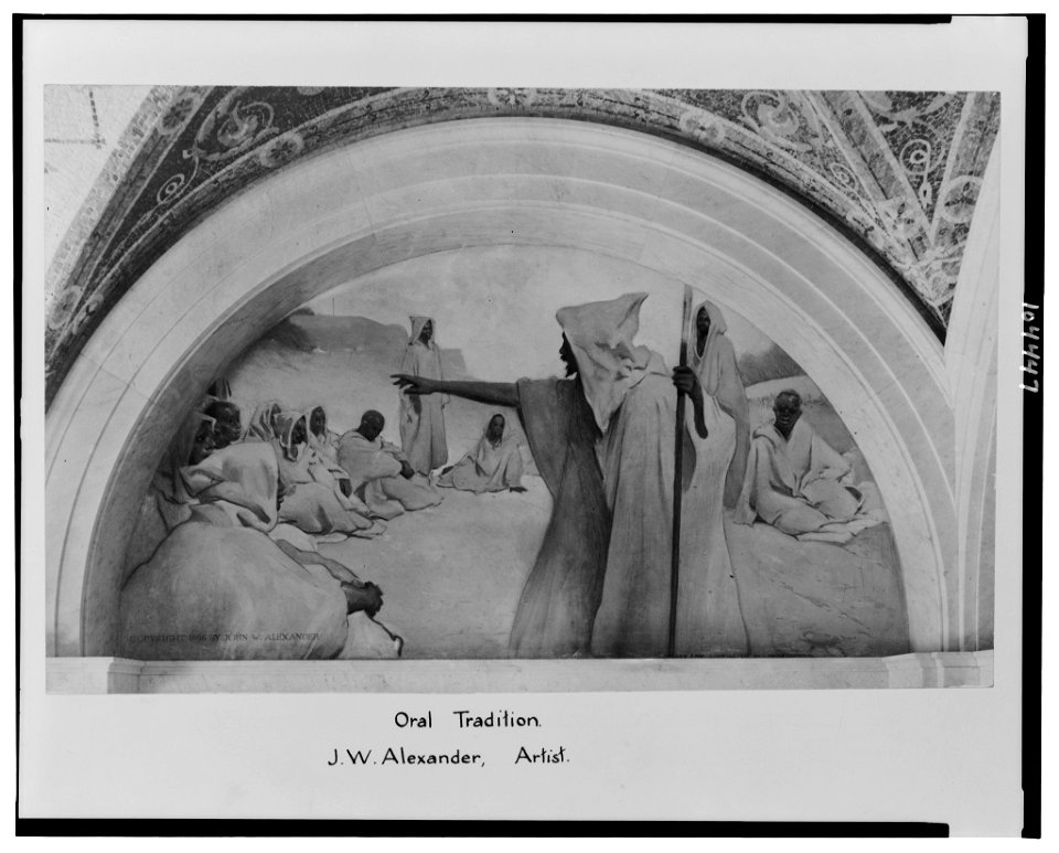 Evolution of the book, east corridor. Oral tradition - J.W. Alexander, artist. LCCN91483016