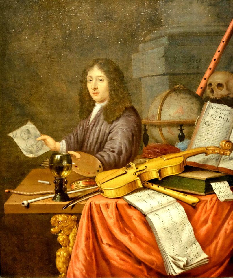 Evert Collier's Self-Portrait with a Vanitas Still-life