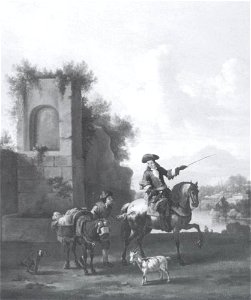 Evert Oudendijck - Landschap met een ruiter en een boer - NM 1333 - Nationalmuseum