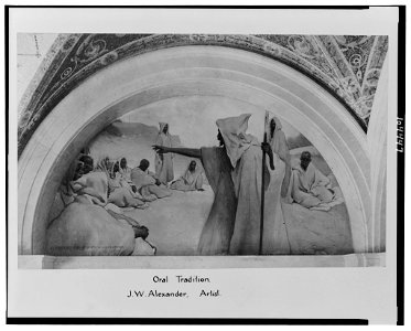 Evolution of the book, east corridor. Oral tradition - J.W. Alexander, artist. LCCN91483016