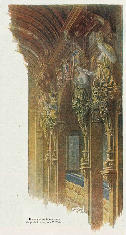 Ewald Thiel - Karyatiden im Sitzungssaal des Reichstagsgebäudes