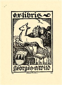 Ex libris Georges A Wild. Free illustration for personal and commercial use.