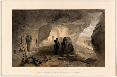 Excavated church in the caverns at Inkermann - looking west - W. Simpson del. LCCN2004672592