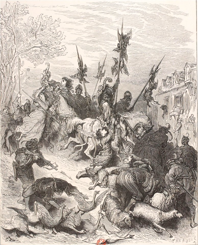 Exactions de l'armée de Picrochole - Illustrations de Gargantua (chap. 27) par Gustave Doré, 1873