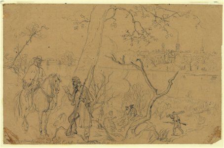 Examining passes - Union and rebel pickets-Fredericksburg, Va- LCCN2004661311