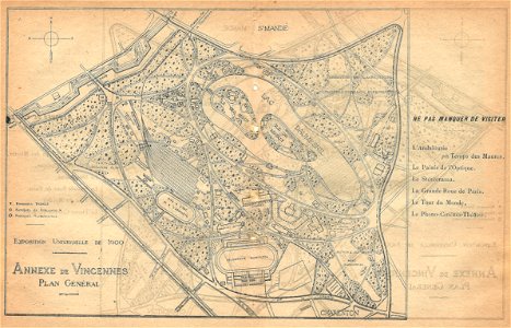 Expo 1900-plan de l'Annexe de Vincennes