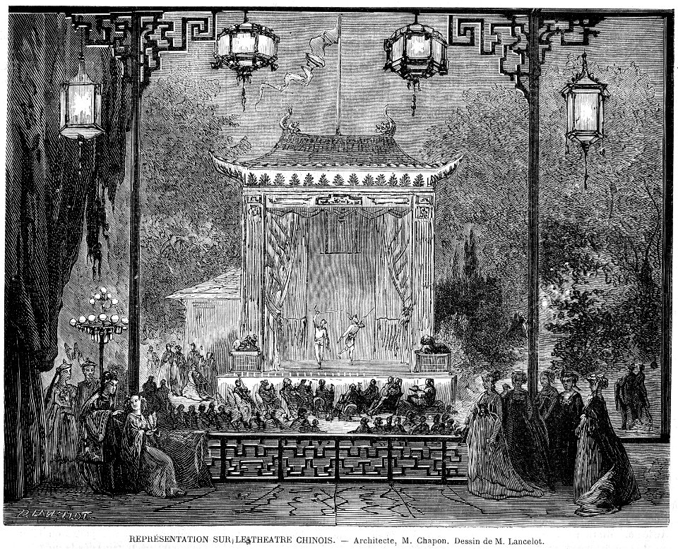 Expo univ 1867 Représentation sur le théâtre chinois par Lancelot