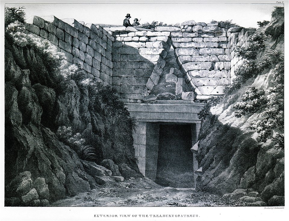 Exterior view of the Treasury of Atreas - Dodwell Edward - 1834