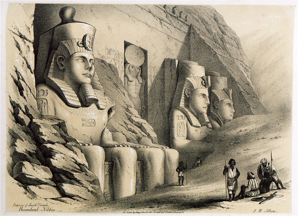 Exterior of south temple Ebsamboul Nubia - Allan John H - 1843