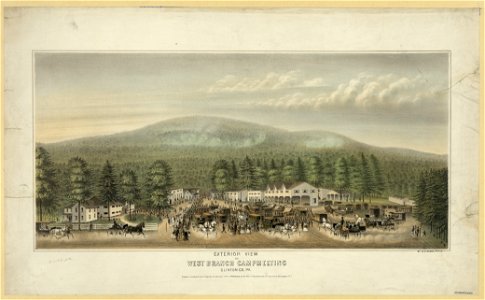 Exterior view of West Branch camp meeting, Clinton Co., Pa. - by W.H. Rease. LCCN94515578