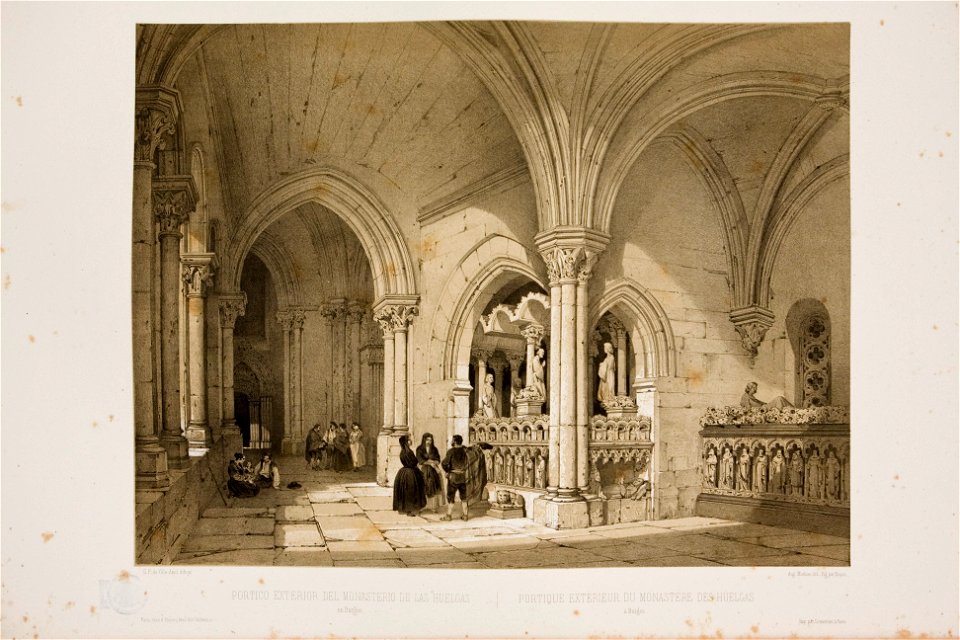 Exterior portico of Monastery Santa María La Real de las Huelgas 1842-1850 Villaamil