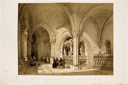 Exterior portico of Monastery Santa María La Real de las Huelgas 1842-1850 Villaamil