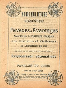 Expo 1900-Guide remboursable-les lots