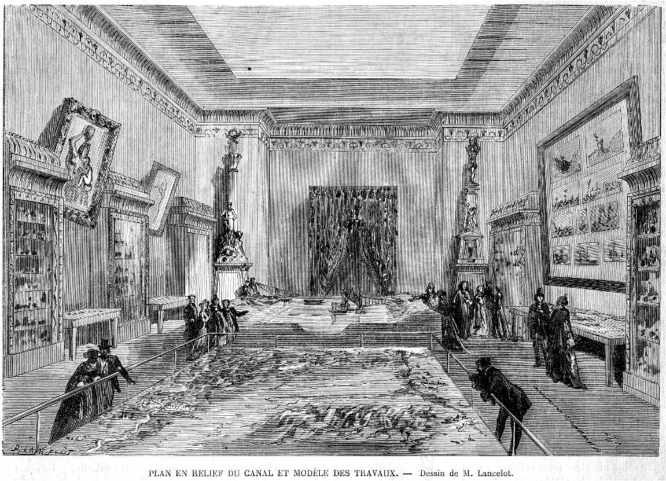 Expo univ 1867 Plan en relief et du canal de Suez et modèle des travaux par Lancelot