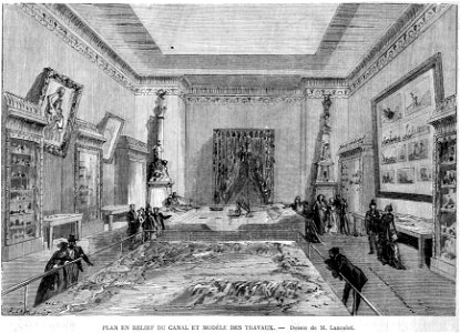 Expo univ 1867 Plan en relief et du canal de Suez et modèle des travaux par Lancelot