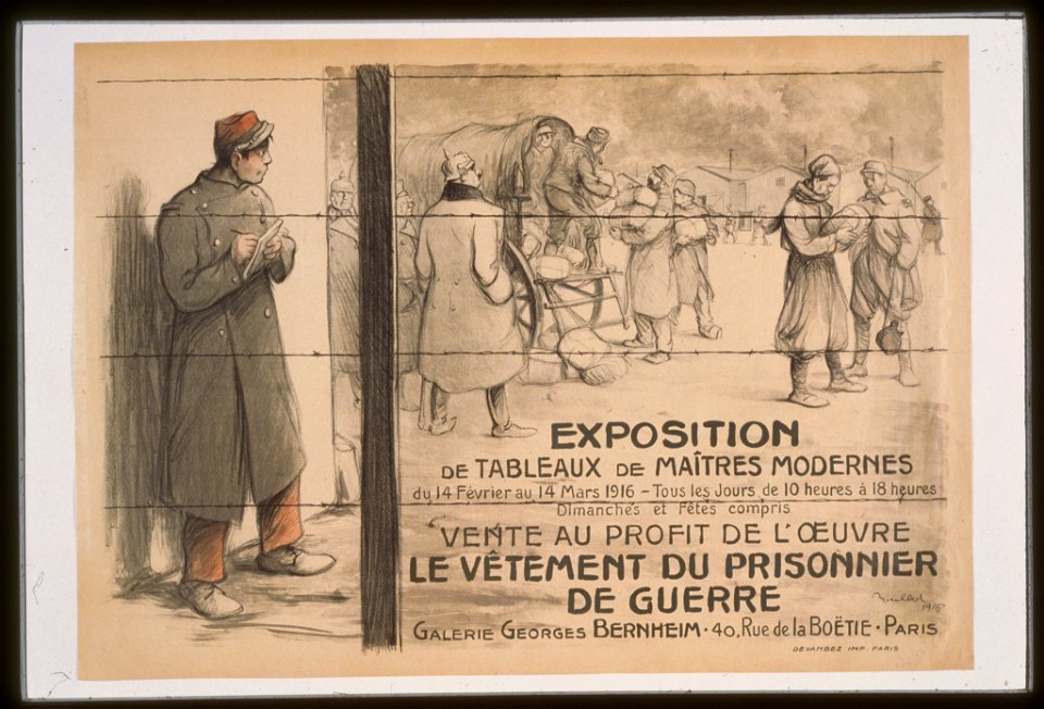 Exposition de tableaux de maîtres modernes . . . vente au profit de l'oeuvre le vêtement du prisonnier de guerre. Galerie Georges Bernheim LCCN99613711