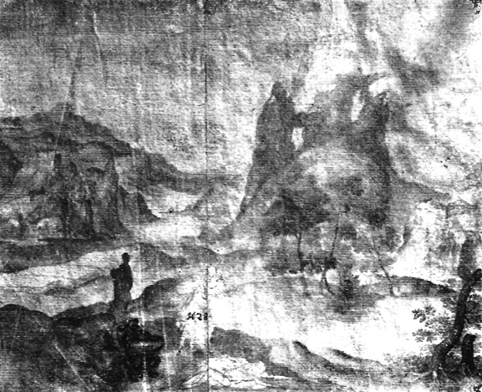 F Brentel - Landschaft mit mythologischer Szene FedZeichn.lav. 1629 F16r2 (UzFBi111)