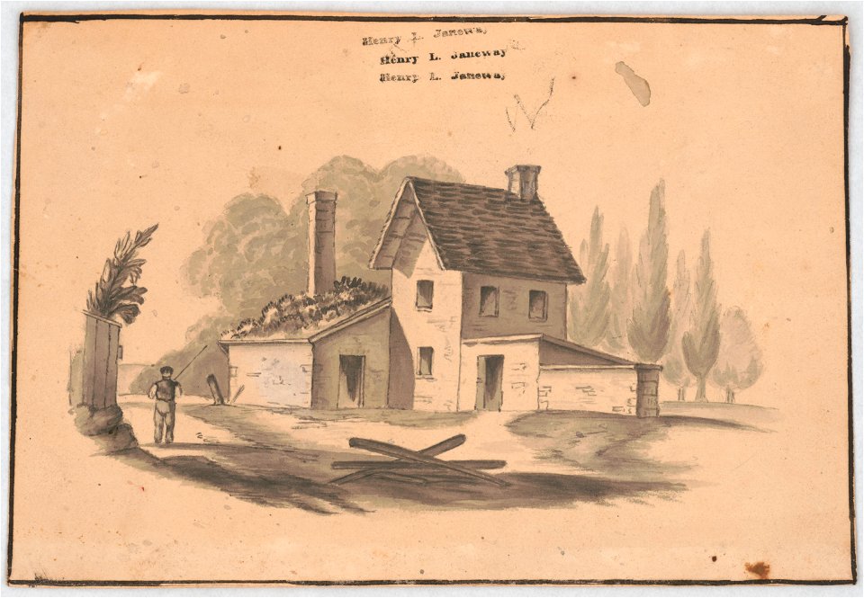 Exterior view of a dwelling with outbuildings) - Henry L. Janeway LCCN2016645719