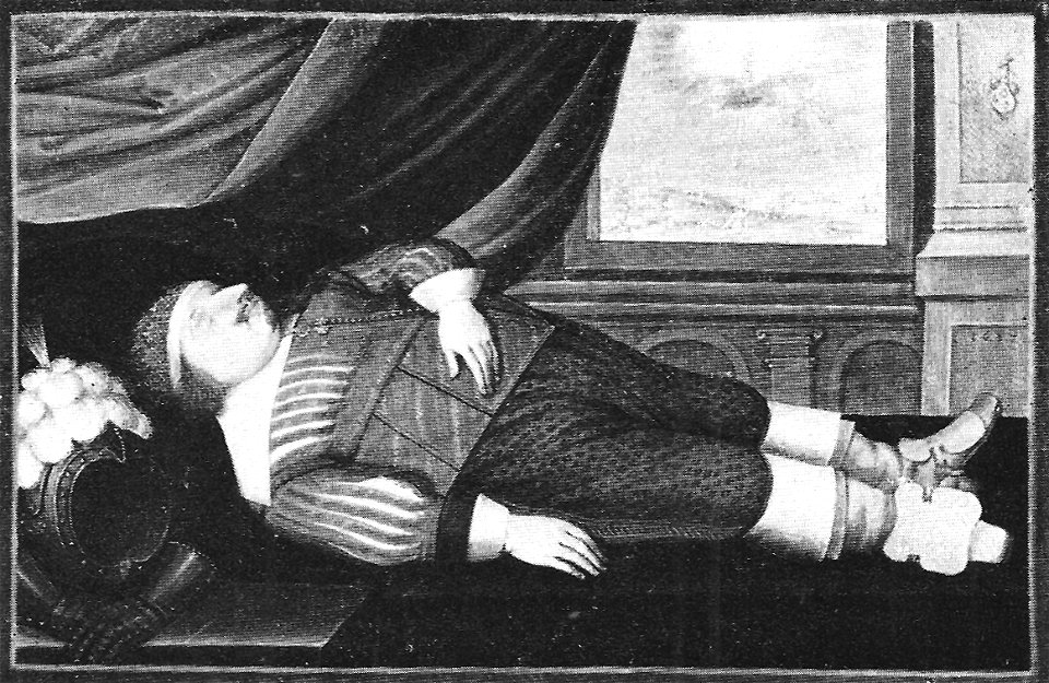 F Brentel - Philipp Jacob Herr zu Rappoltstein auf dem Totenlager Minatur 1637 (UzFBi115)
