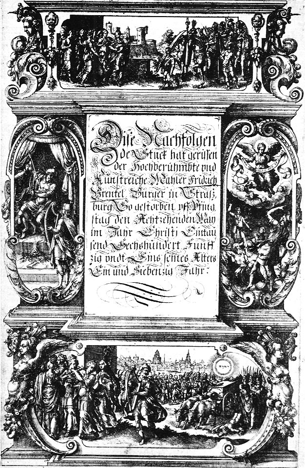 F Brentel - Titelblatt des Straßburger Kirchengesangbuchs Radierung 1616 F Titelblatt (UzFBi096)