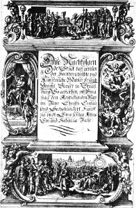 F Brentel - Titelblatt des Straßburger Kirchengesangbuchs Radierung 1616 F Titelblatt (UzFBi096)