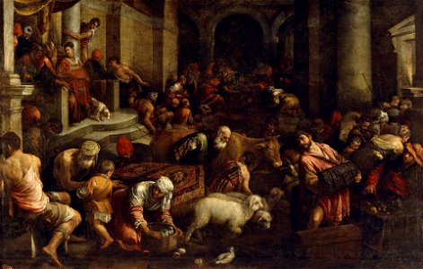 Expulsión de los mercaderes del Templo, de Jacopo Bassano (Museo del Prado)