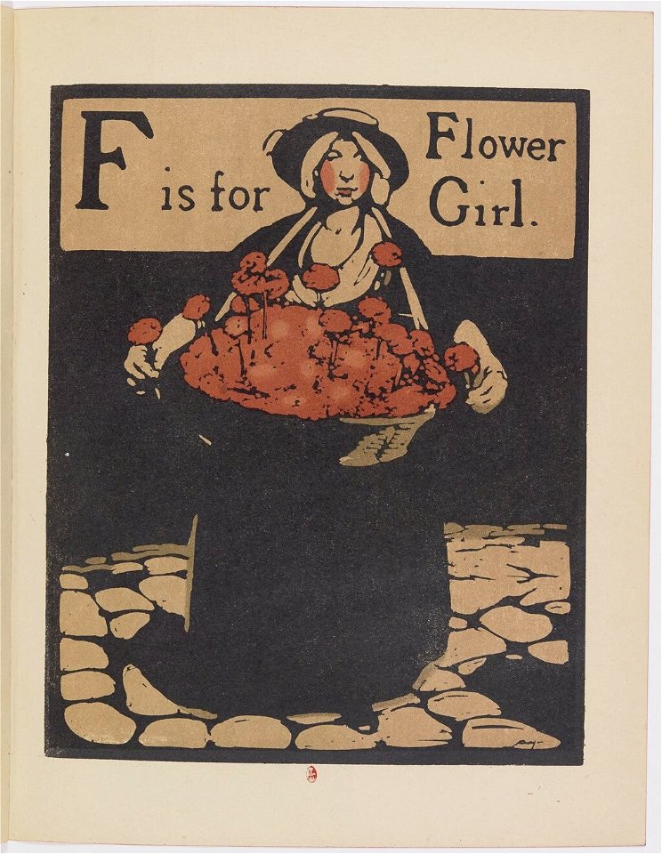 F is for Flower Girl - An Alphabet by William Nicholson (1899)