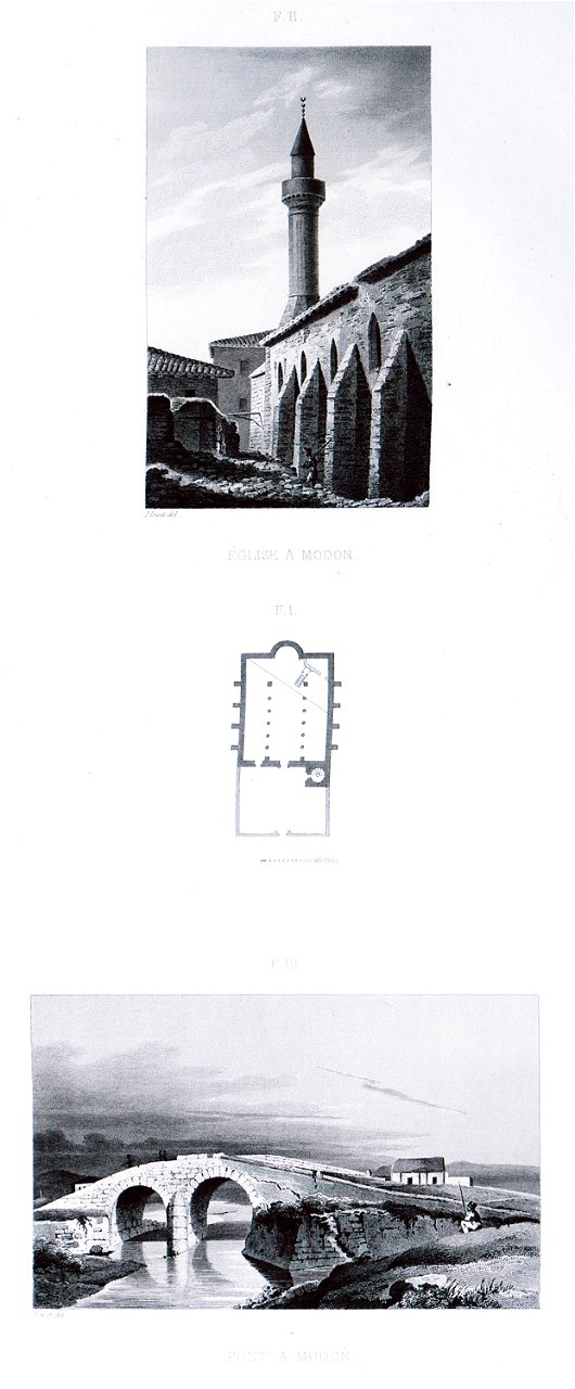 F I - II Église à Modon F III Pont à Modon - Blouet Guillaume-abel - 1831