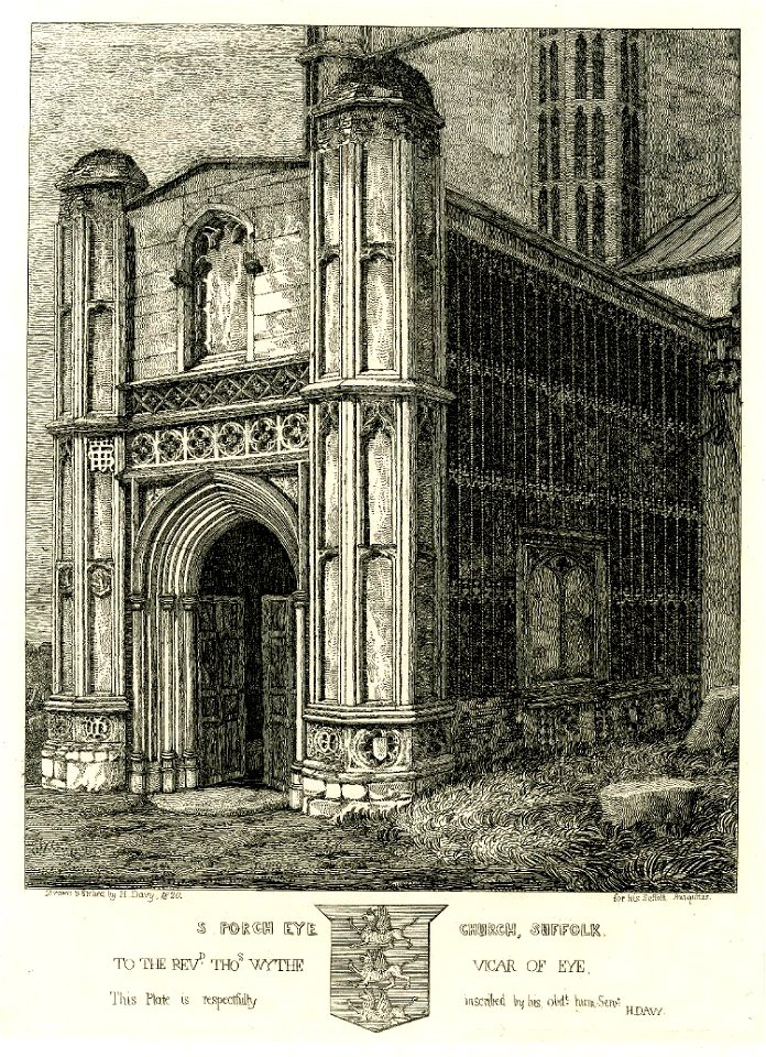 South Porch Eye Church Suffolk by Henry Davy. Free illustration for personal and commercial use.