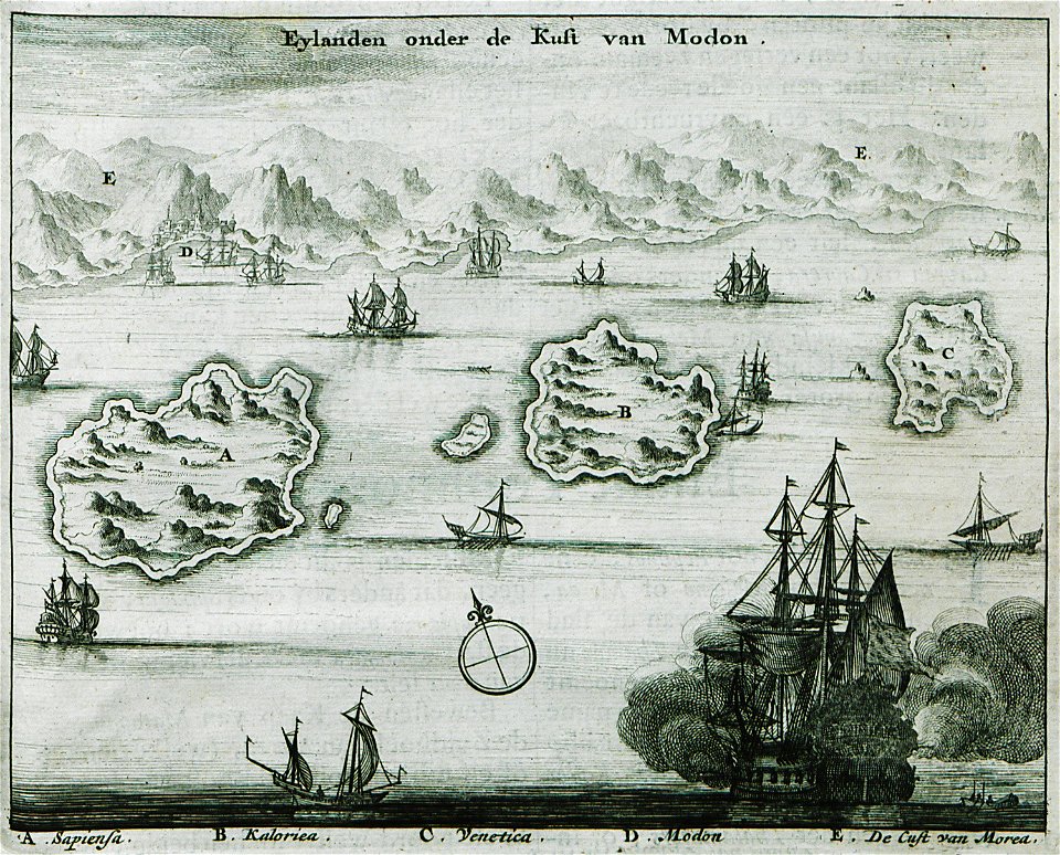 Eylanden onder de Kust van Modon - Dapper Olfert - 1688