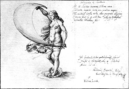 F Brentel - Fortuna (Stammbuchblatt) FedZeichn.lav. 1618 (UzFBi099)