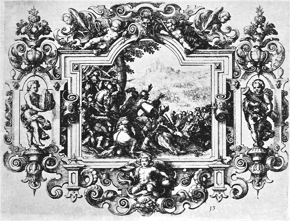 F Brentel - Reiterschlacht Radierung 1617 (UzFBi106)