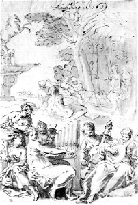 F Brentel zug - Musenkonzert (Augsburg) FedZeich.lav. 1609 F54v1 (UzFBi128)