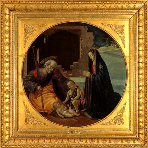 F. Granacci - De madonna in aanbidding voor Christus met Jozef en Johannes - NK1598 - Cultural Heritage Agency of the Netherlands Art Collection. Free illustration for personal and commercial use.