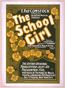 F. Ray Comstock offers the delightful musical success, The school girl music by Leslie Stuart, composer of Florodora ; book by Henry Hamilton, author of The Duchess of Dantzig & Paul M. LCCN2014636756. Free illustration for personal and commercial use.