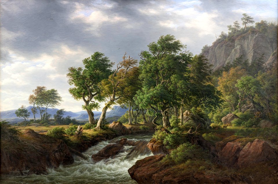 F.C. Kiærskou - Klippelandskab. Djupadal i Bleking - KMS733 - Statens Museum for Kunst