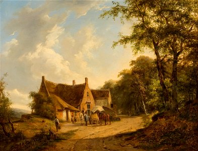 F.A. Breuhaus de Groot - Boerderij aan zandweg - NK2059 - Cultural Heritage Agency of the Netherlands Art Collection